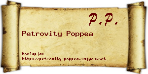 Petrovity Poppea névjegykártya